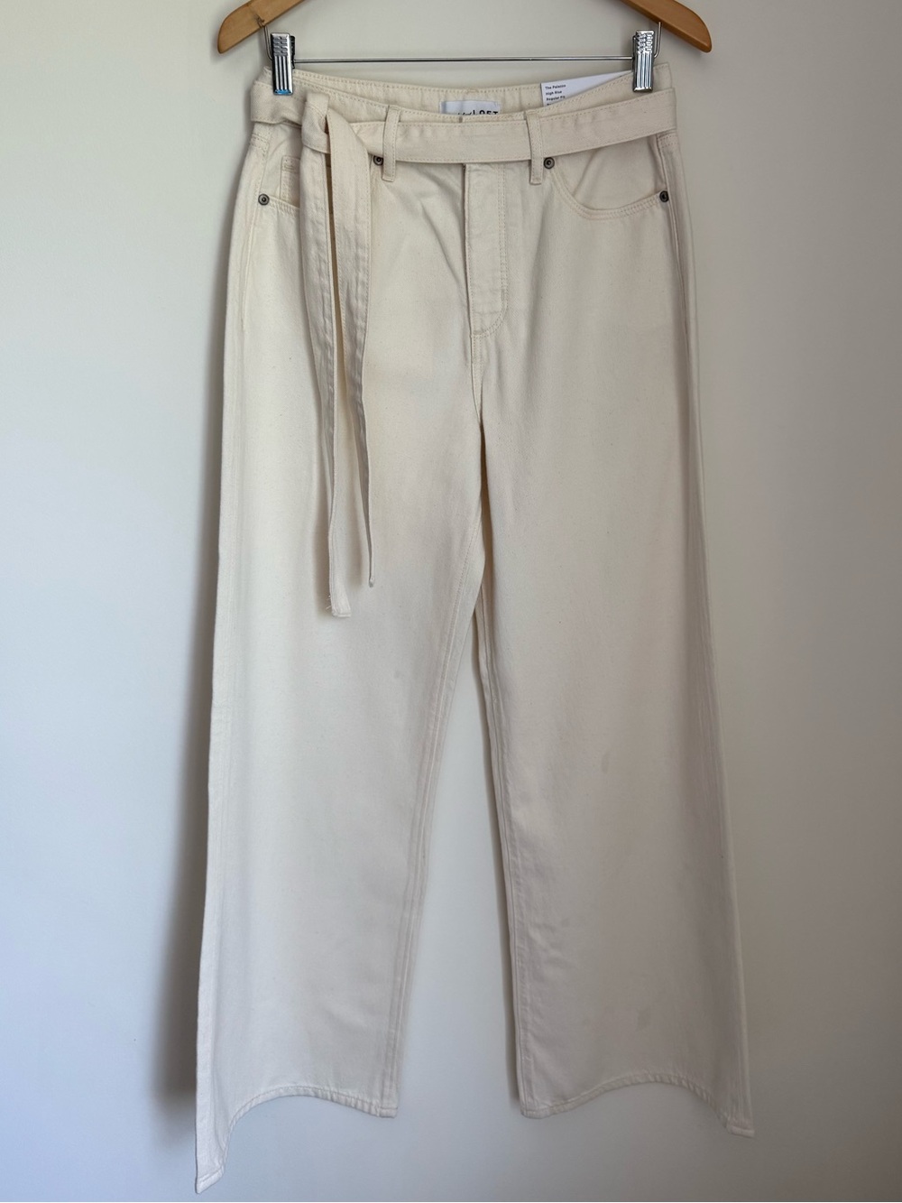 LOFT Cream High-Rise Wide-Leg Palazzo Pants